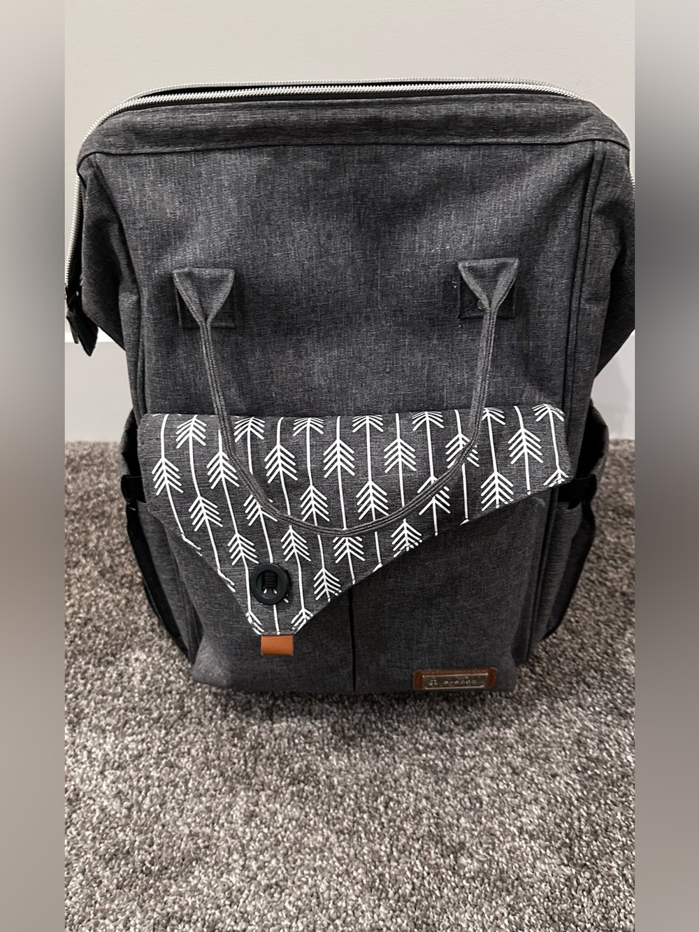 Leke baby diaper backpack- Gray